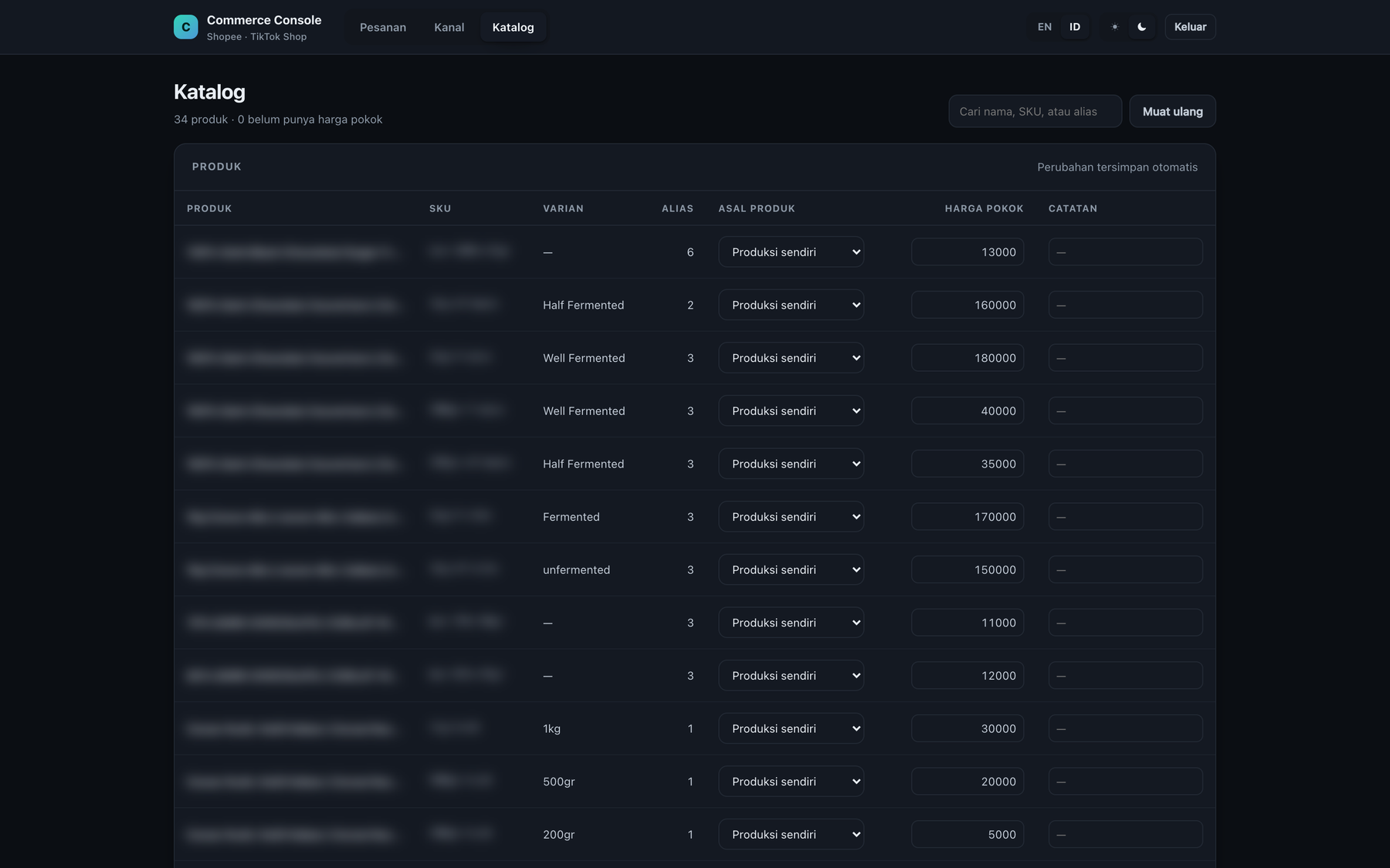 Manajemen master data produk: pemetaan alias SKU antar marketplace dan HPP